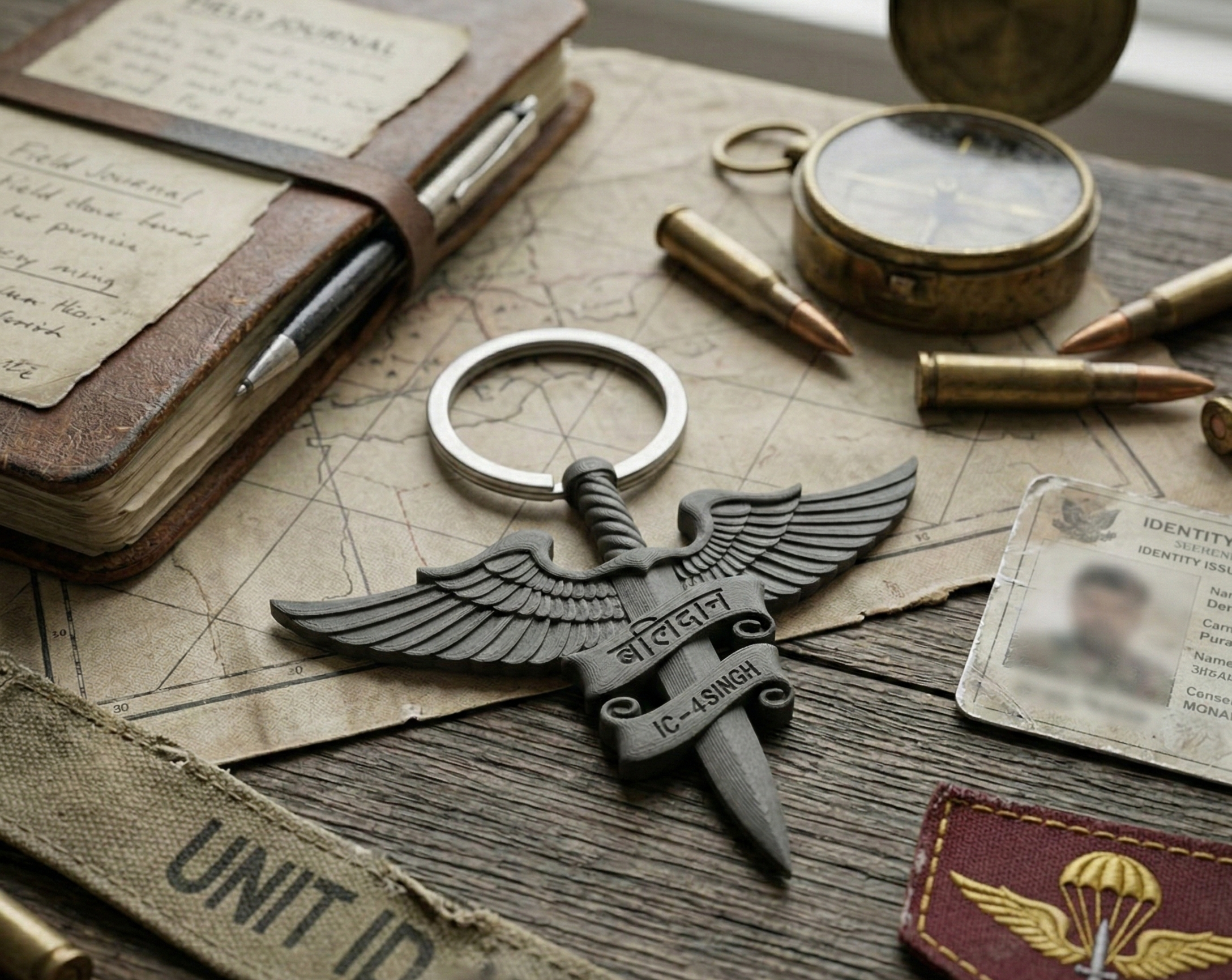 balidan military keychain – premium 3d printed